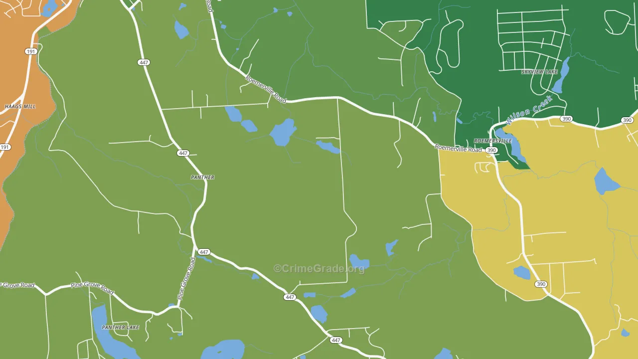Panther, PA Map of Theft Rates