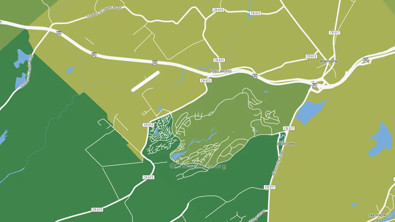 Panther Valley, NJ Map of Theft Rates