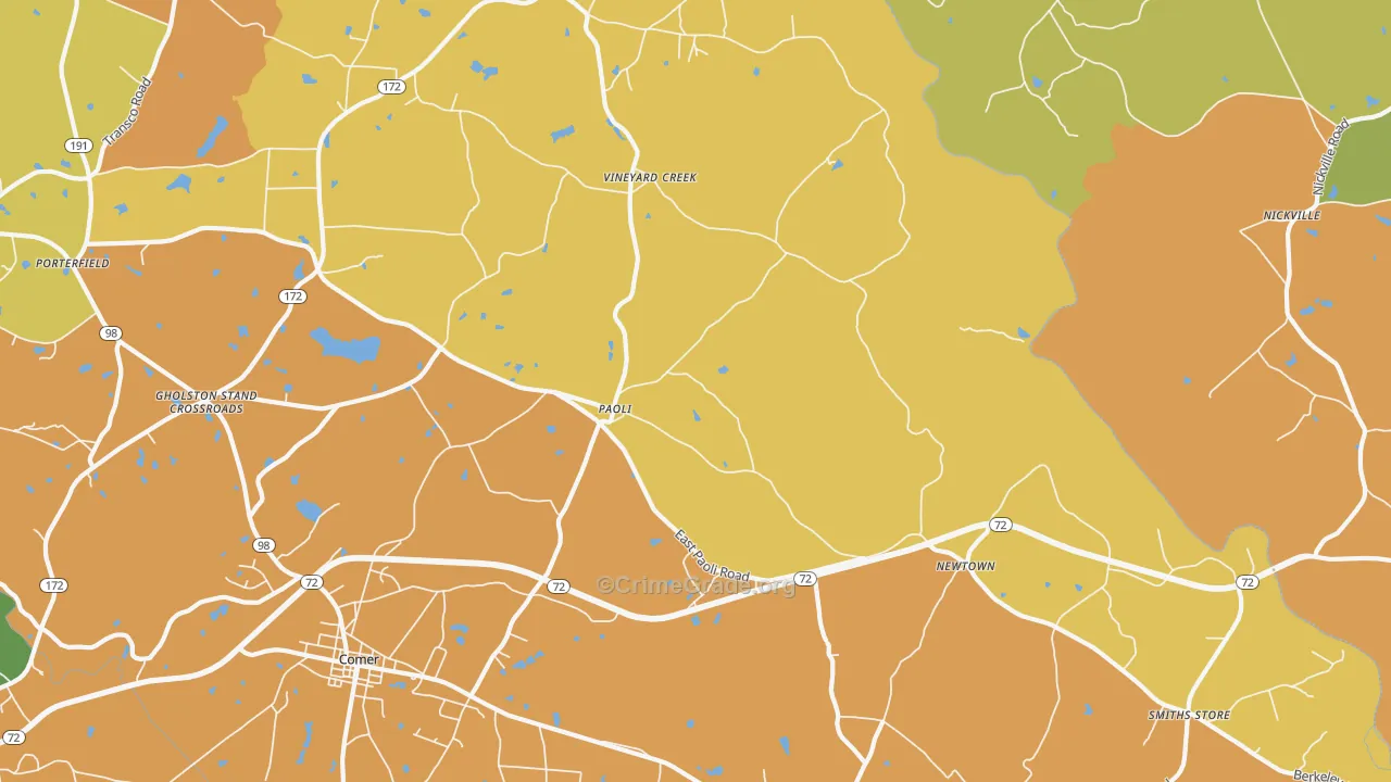 Paoli, GA Map of Theft Rates