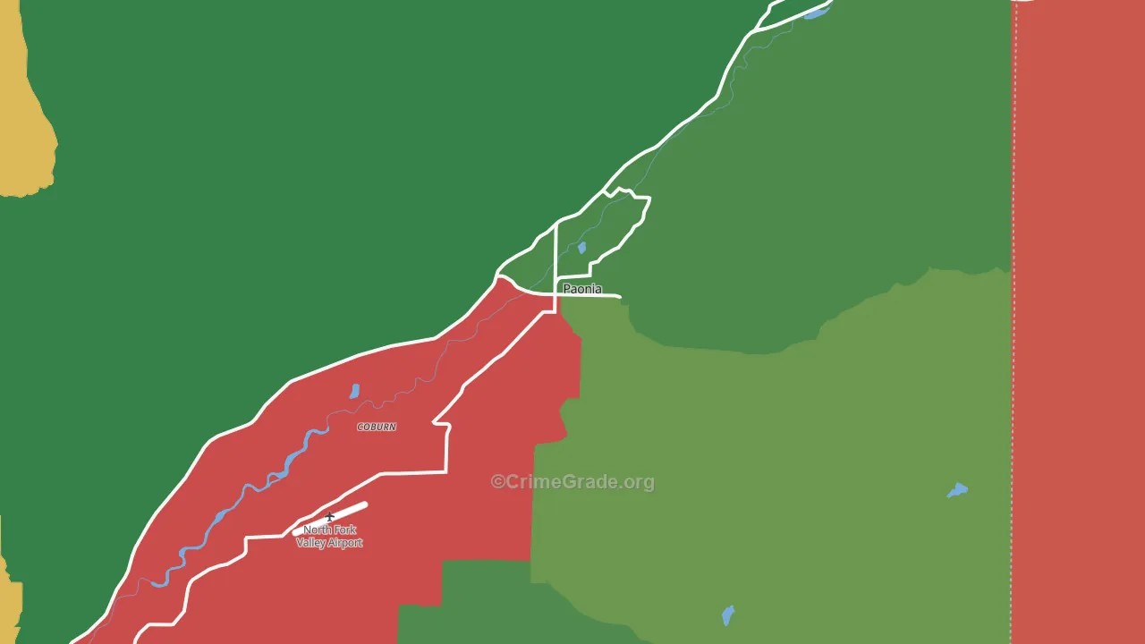 Paonia, CO Map of Theft Rates