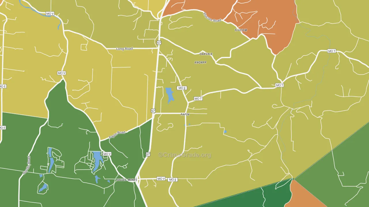 Papin, MO Map of Theft Rates