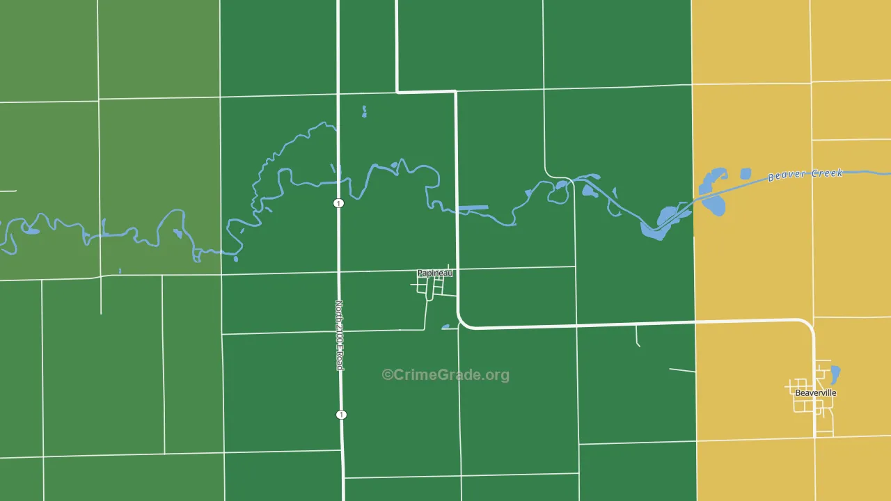 Papineau, IL Map of Theft Rates