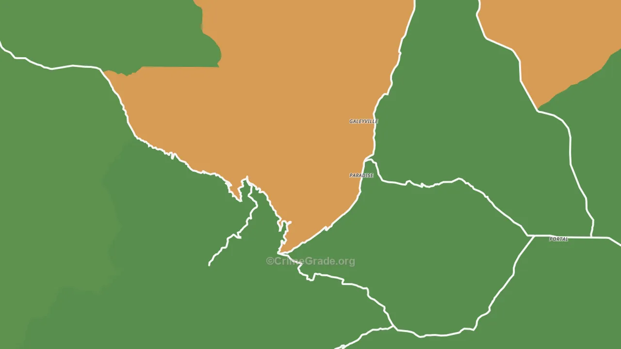 Paradise, AZ Map of Theft Rates