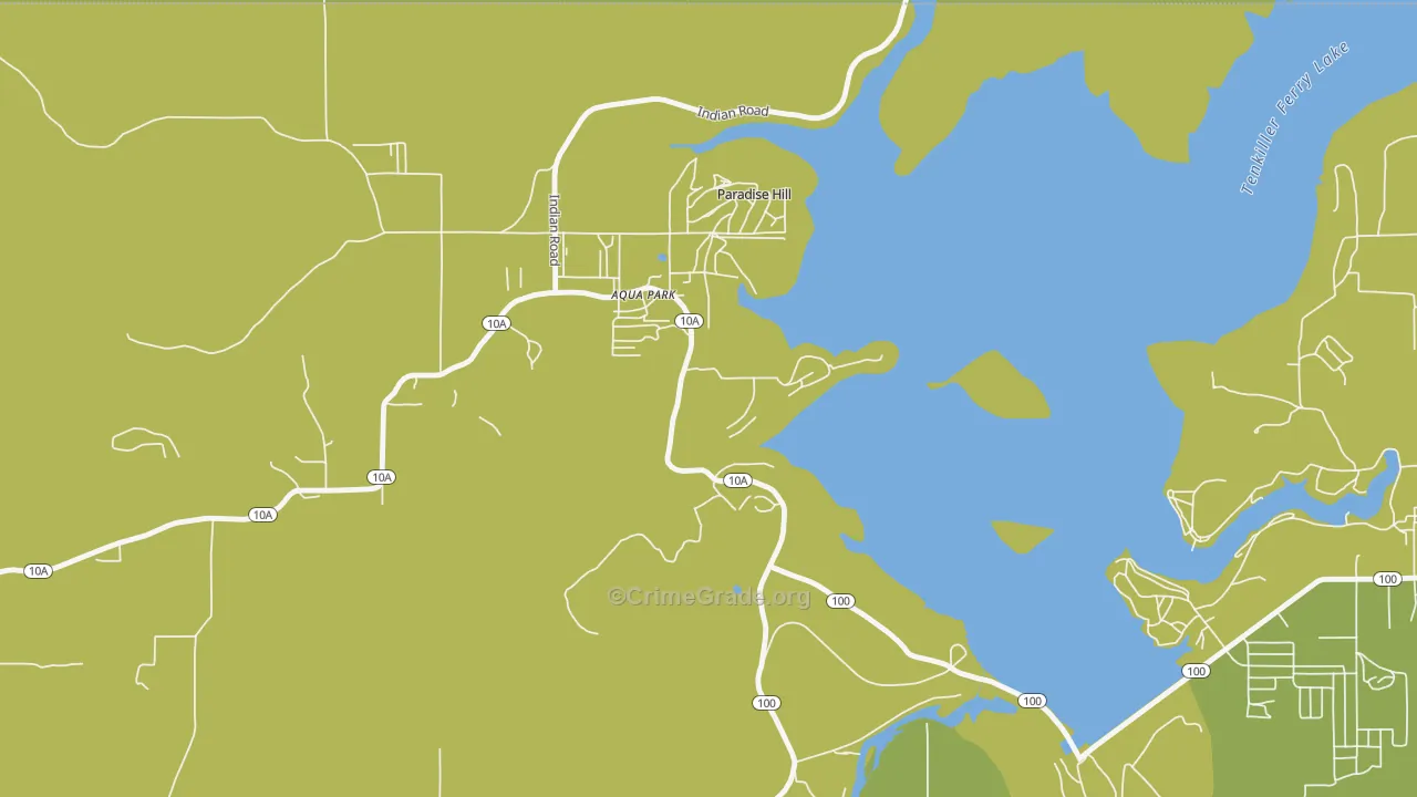 Paradise Hill, OK Map of Theft Rates