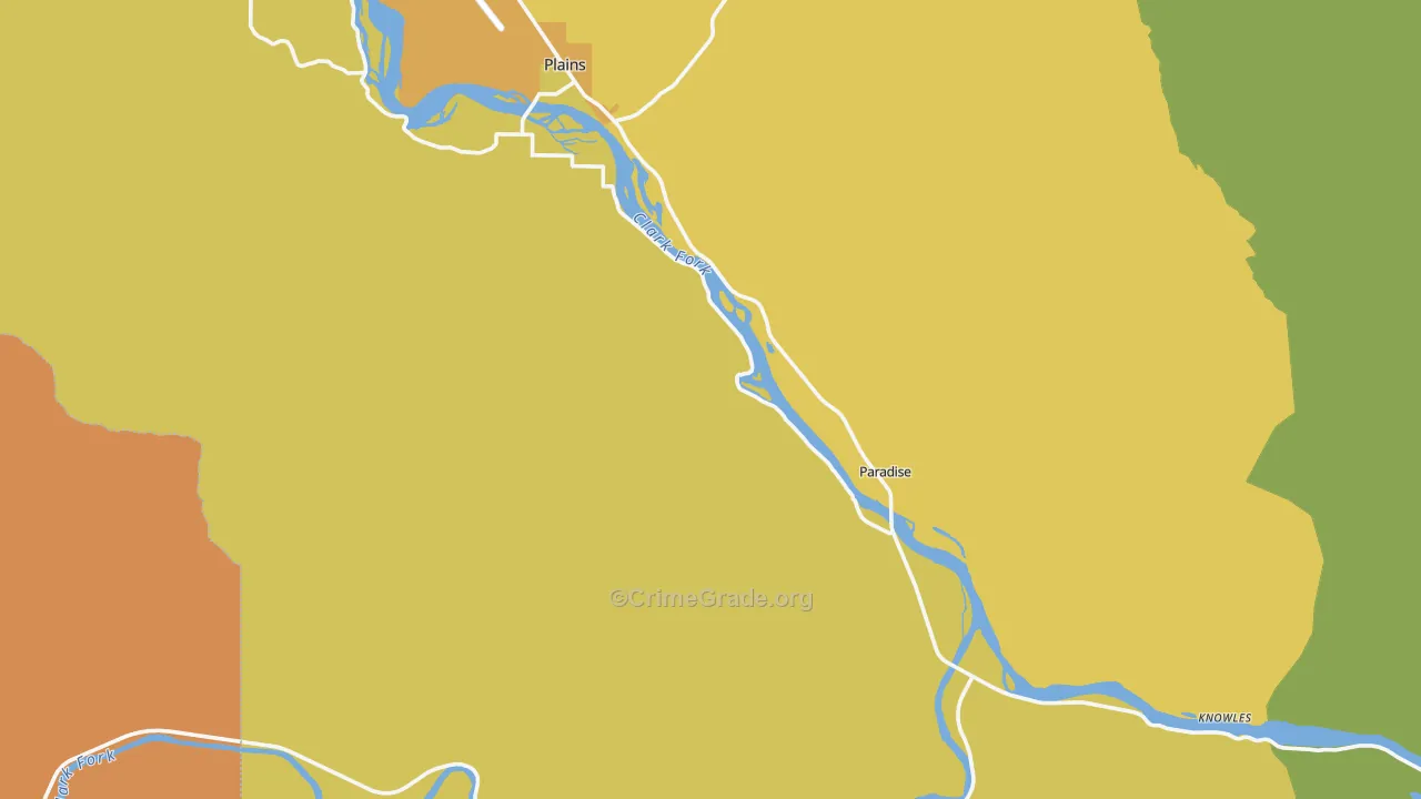 Paradise, MT Map of Theft Rates