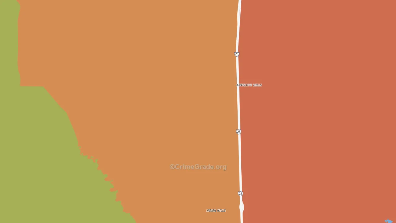 Paradise Valley, WY Map of Theft Rates
