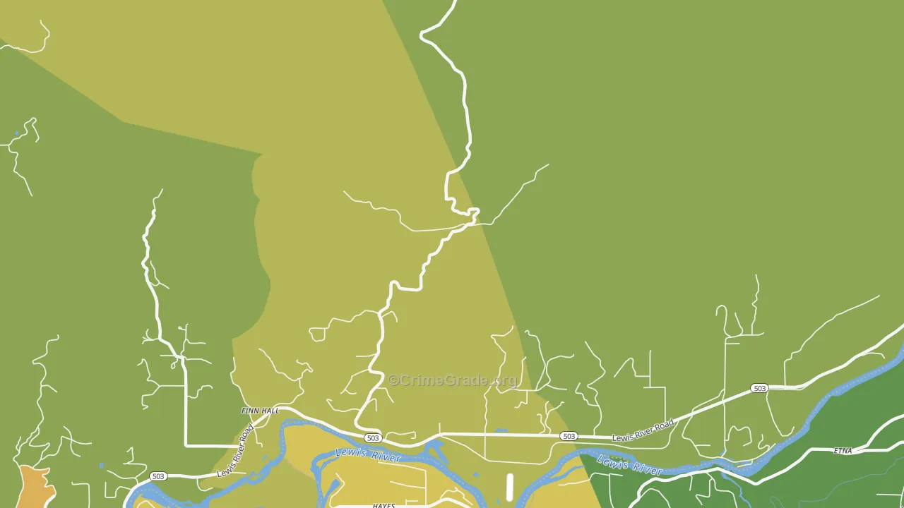 Paradise, WA Map of Theft Rates