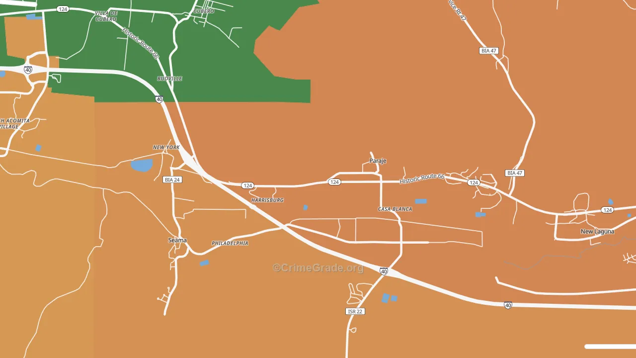 Paraje, NM Map of Theft Rates