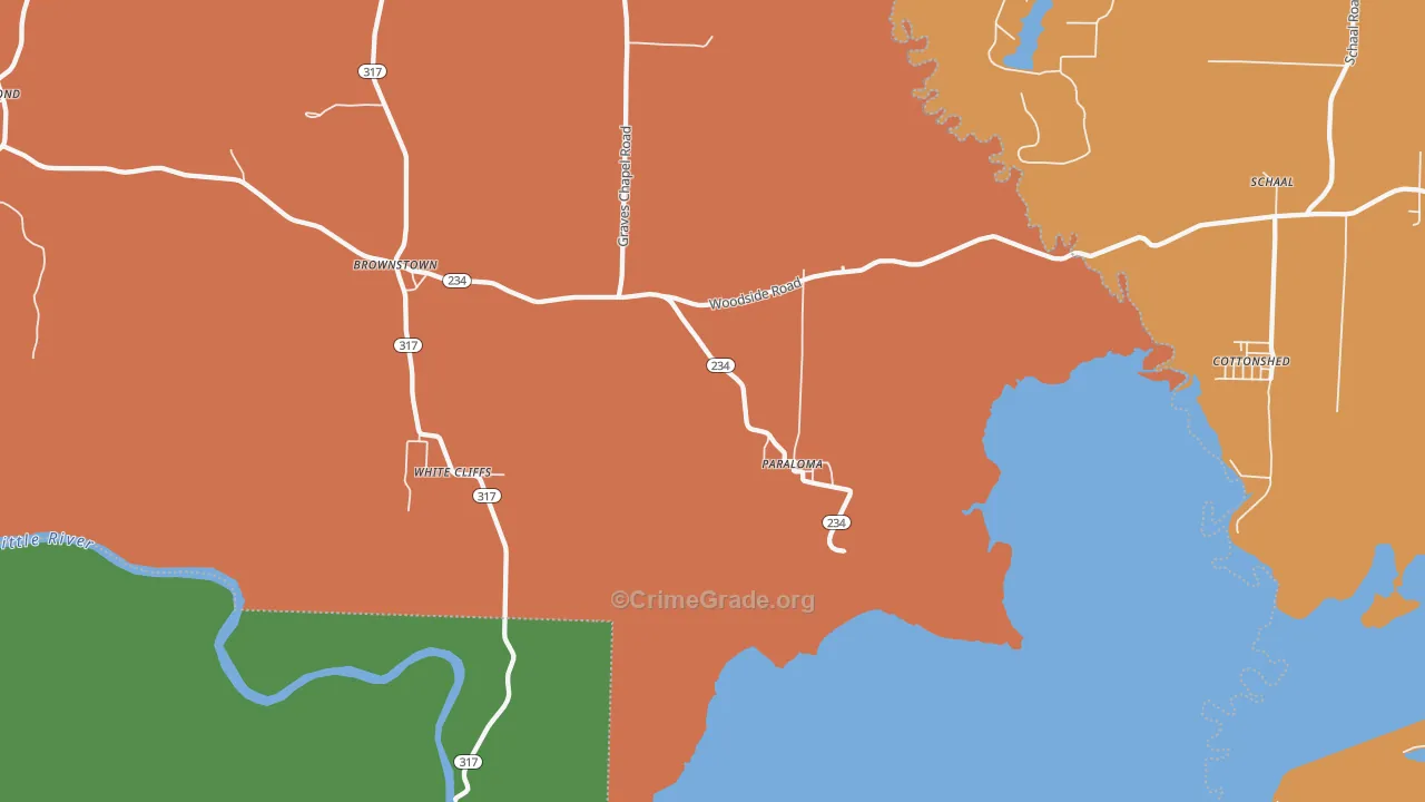 Paraloma, AR Map of Theft Rates