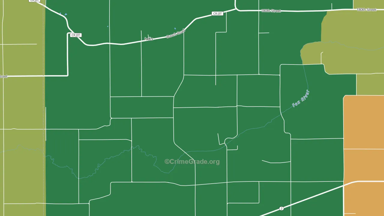 Paris, IA Map of Theft Rates