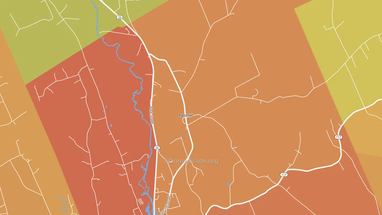 Paris, ME Map of Theft Rates