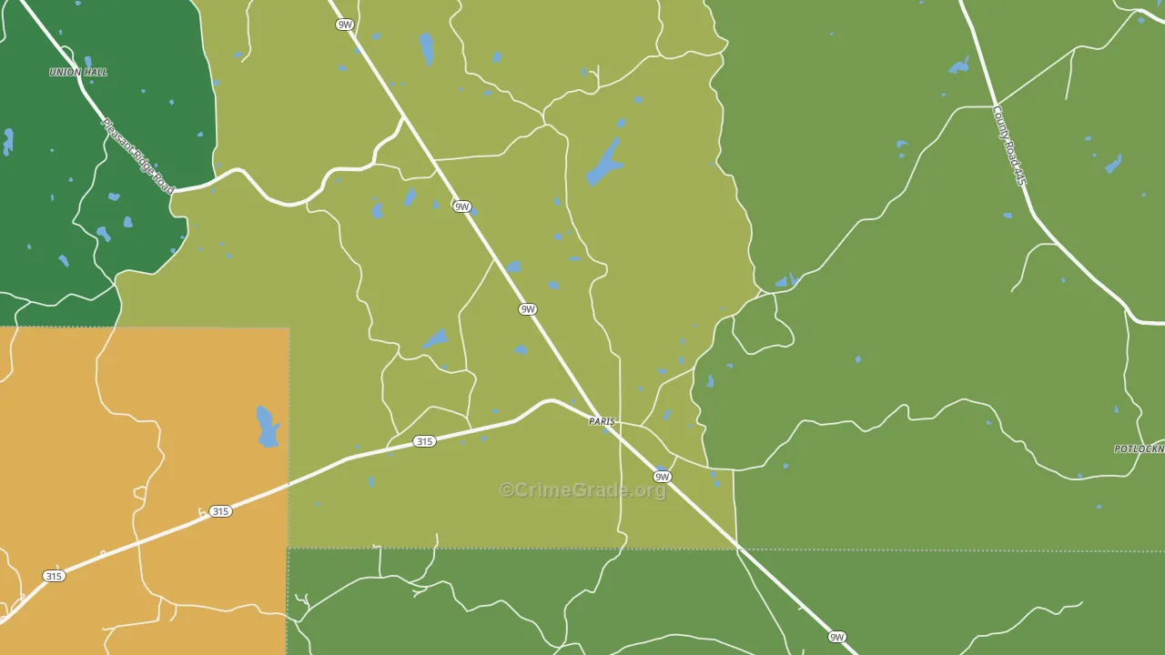 Paris, MS Map of Theft Rates