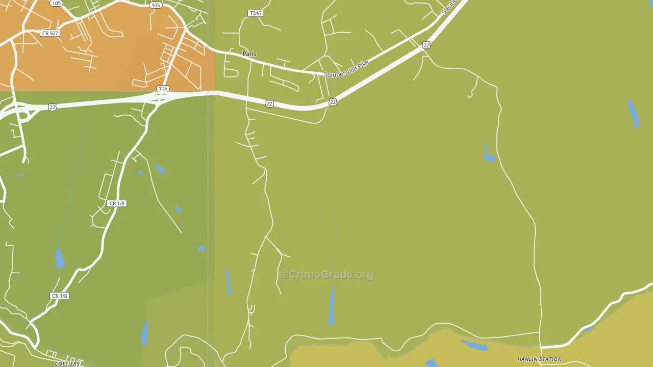 Paris, PA Map of Theft Rates