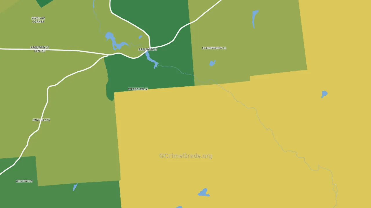 Parishville, NY Map of Theft Rates