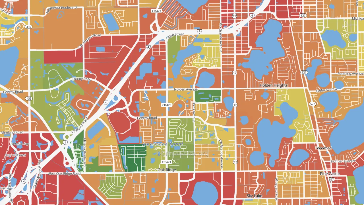 Park Central, Orlando, FL Map of Theft Rates
