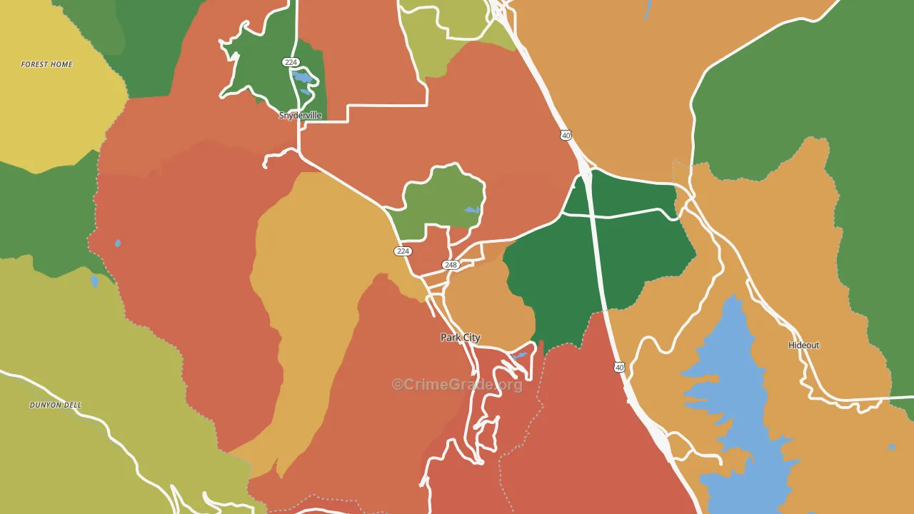 Park City, UT Map of Theft Rates