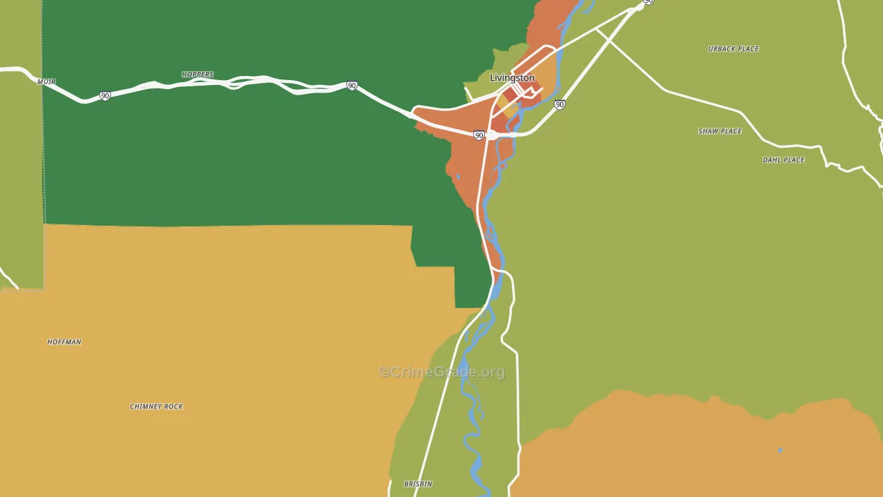 Park County, MT Map of Theft Rates
