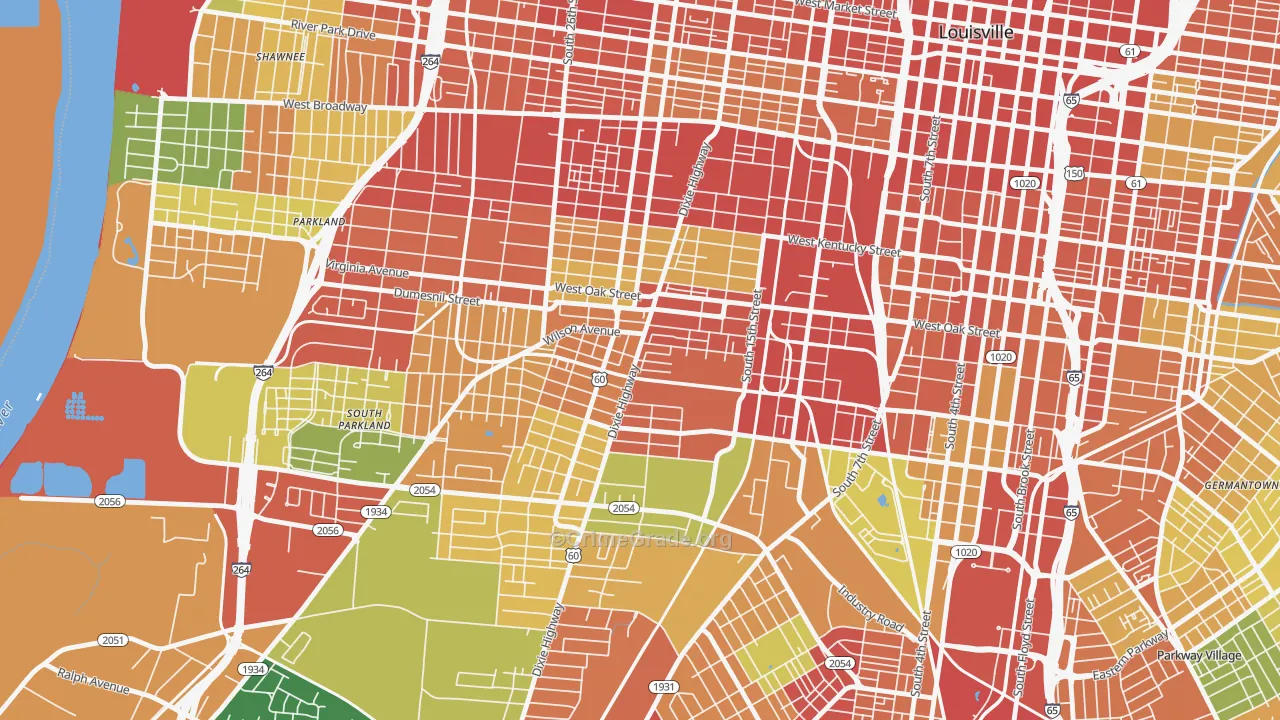 Park Hill, Louisville, KY Map of Theft Rates