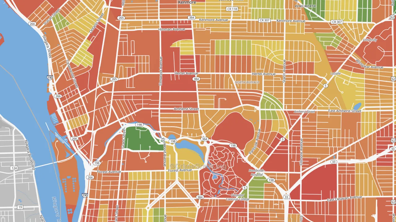 Park Meadow, Buffalo, NY Map of Theft Rates