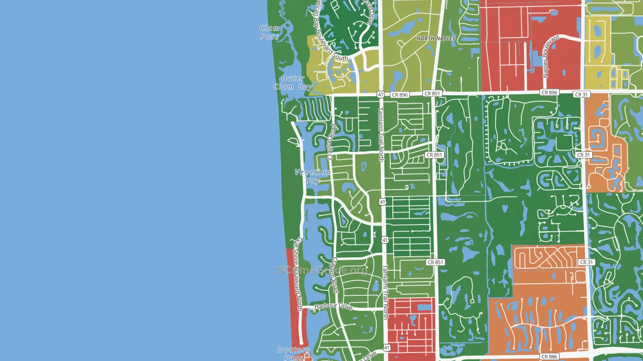 Park Shore, Naples, FL Map of Theft Rates