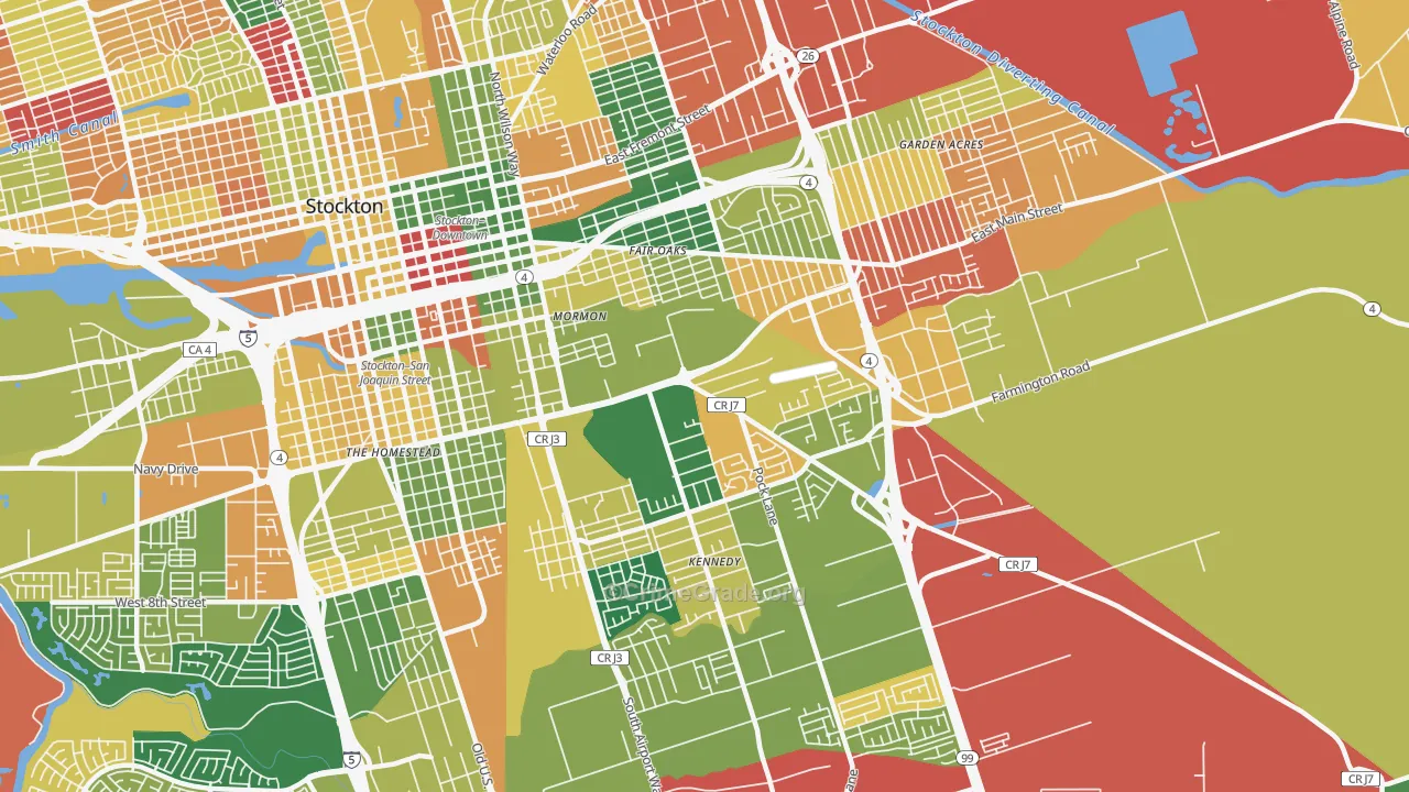 Park, Stockton, CA Map of Theft Rates