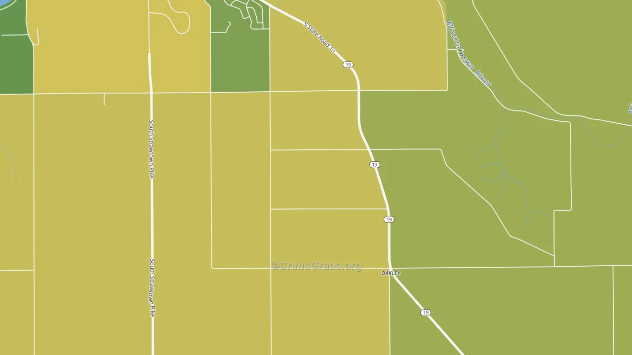 Park View Heights, IN Map of Theft Rates