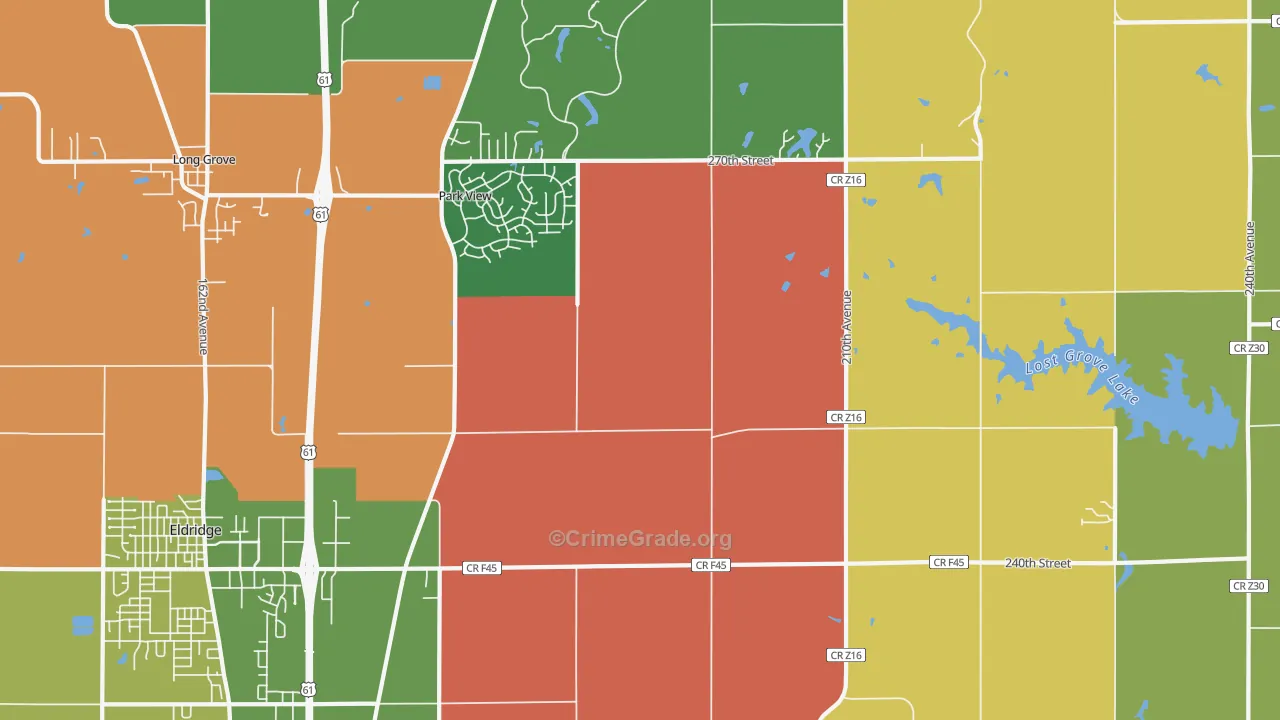 Park View, IA Map of Theft Rates