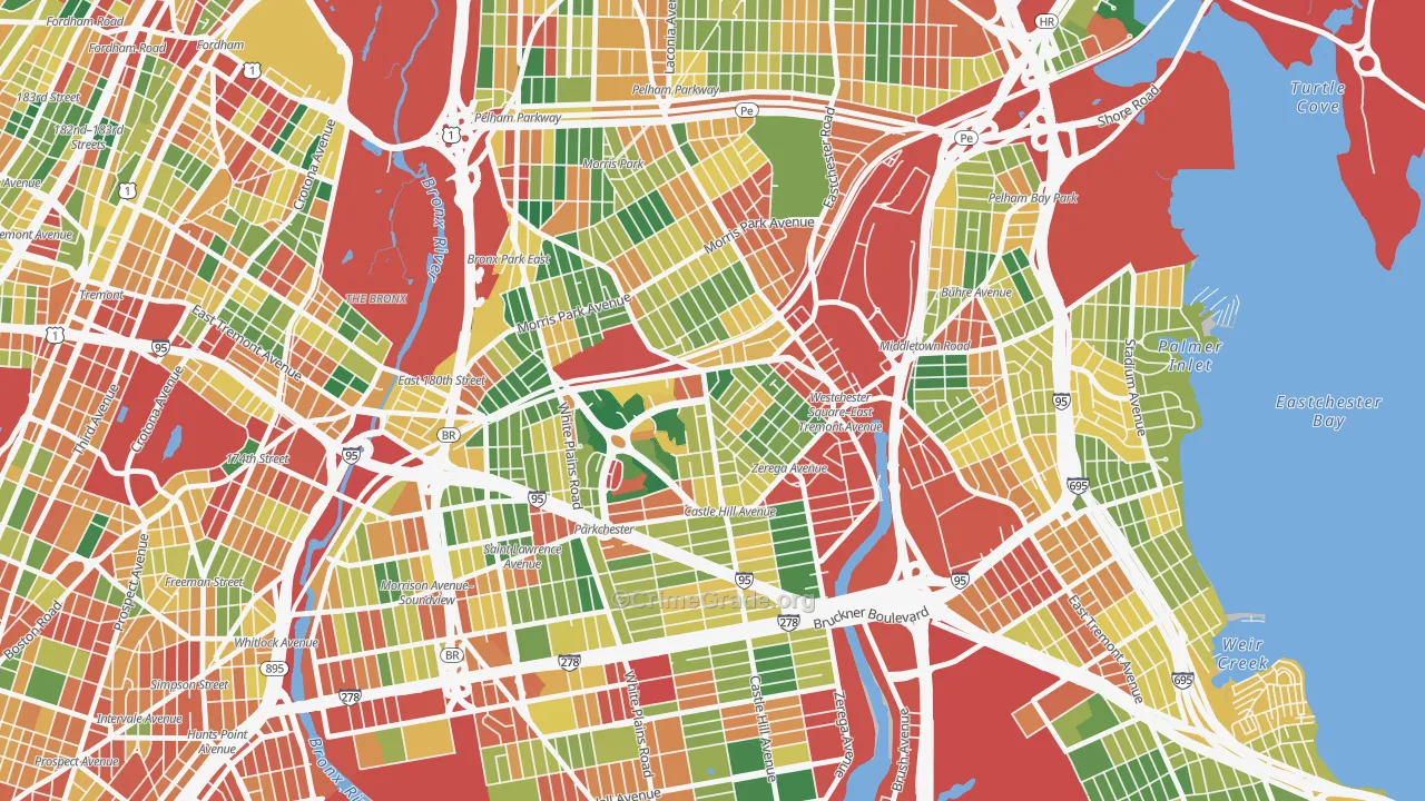 Parkchester, Bronx, NY Map of Theft Rates