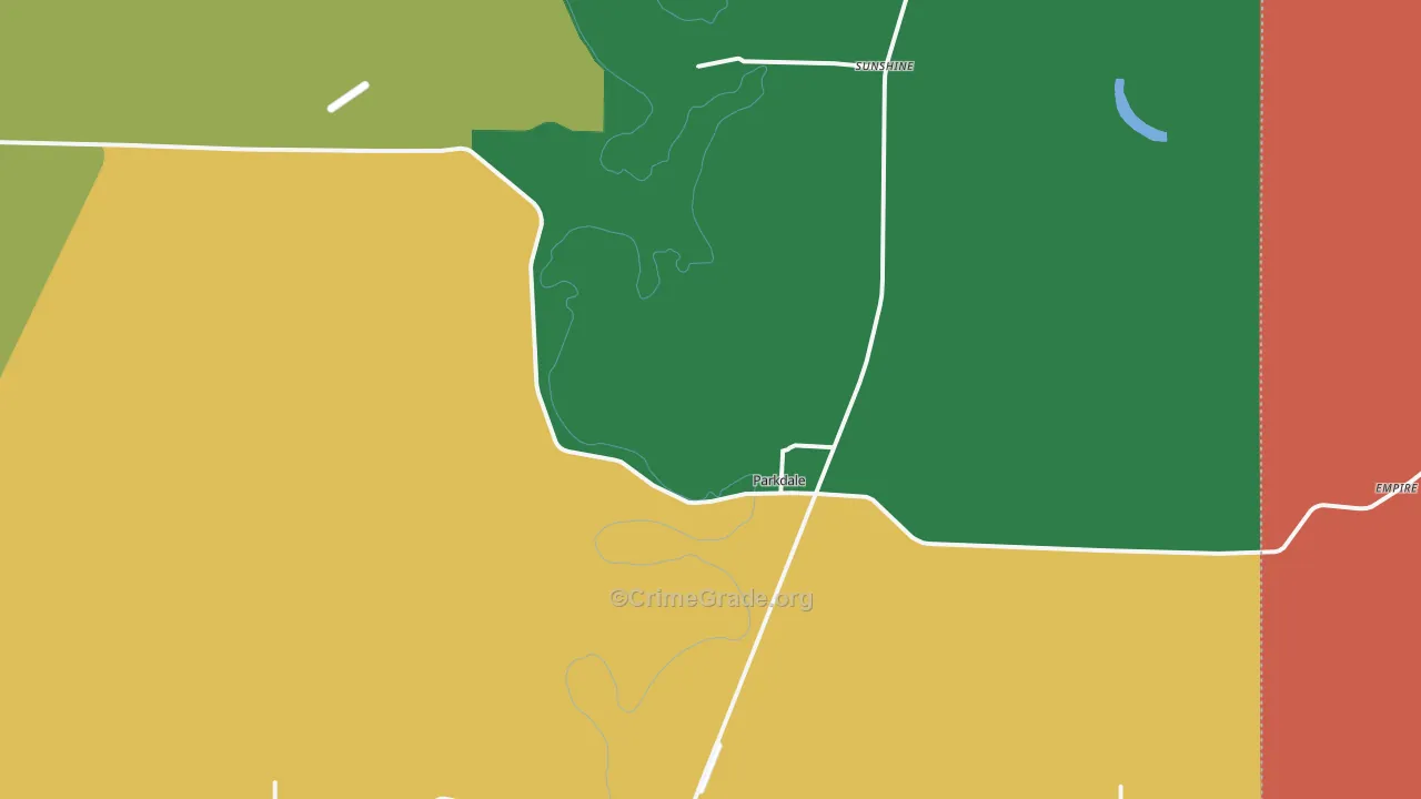 Parkdale, AR Map of Theft Rates