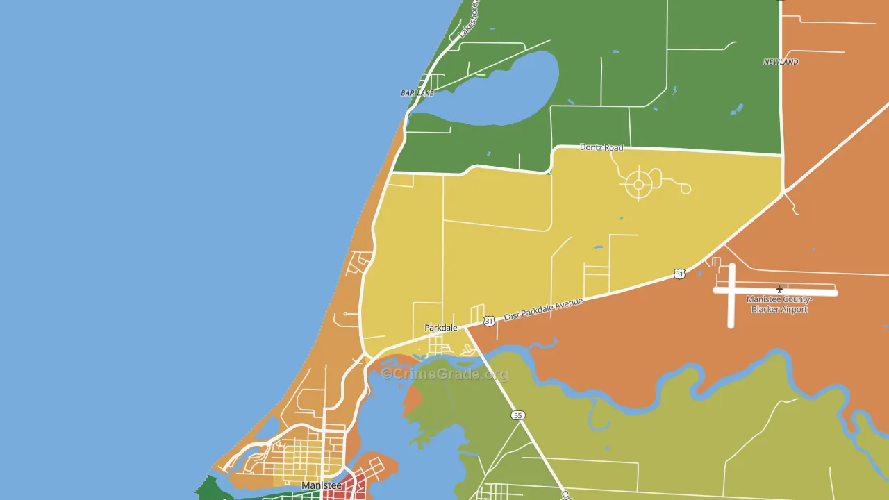 Parkdale, MI Map of Theft Rates