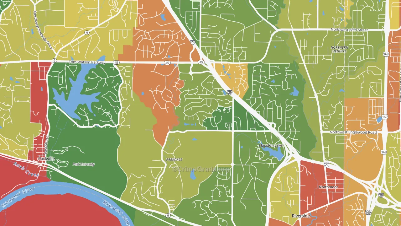 Parkdale-Walden, Kansas City, MO Map of Theft Rates