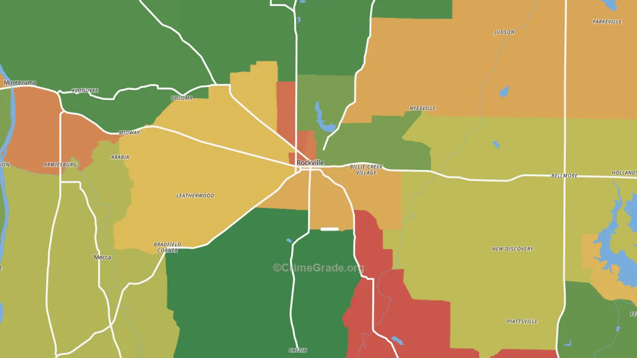 Parke County, IN Map of Theft Rates