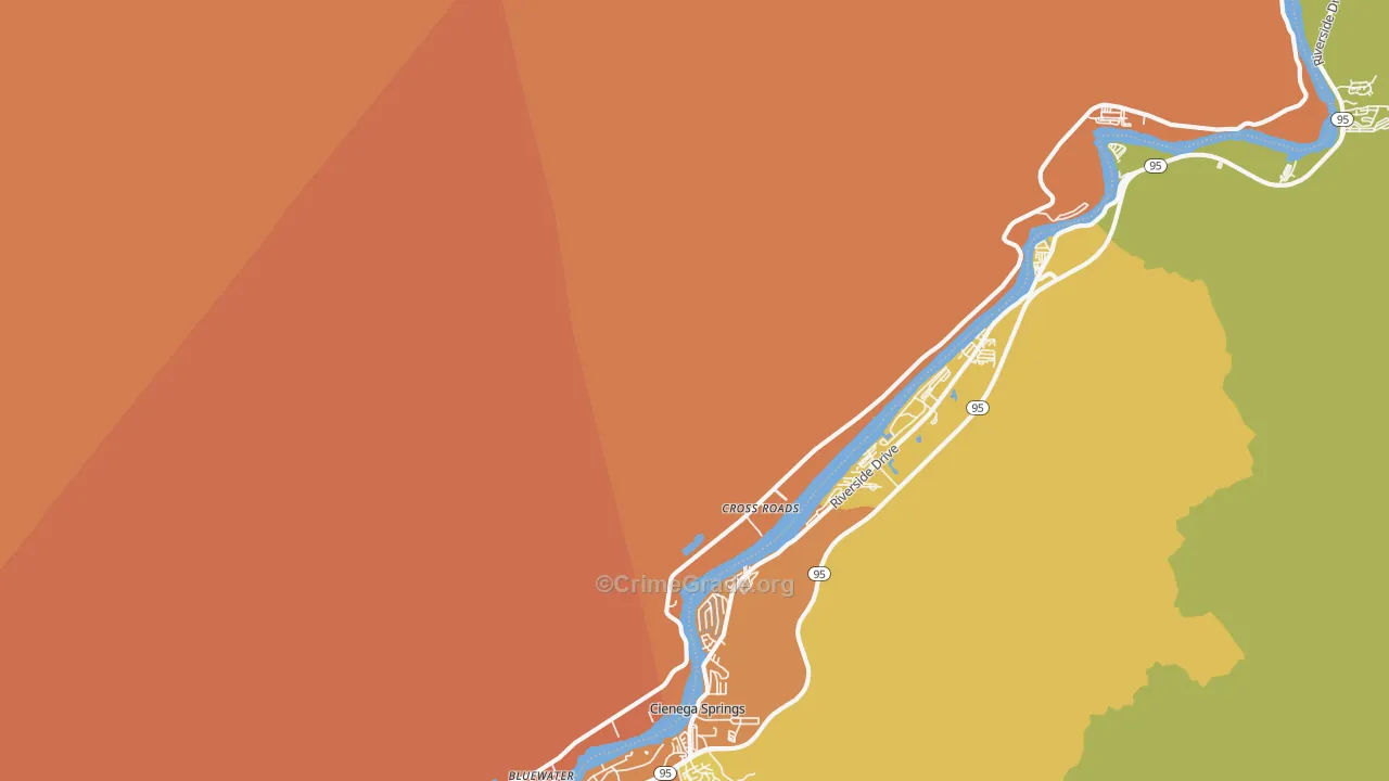 Parker Dam, CA Map of Theft Rates