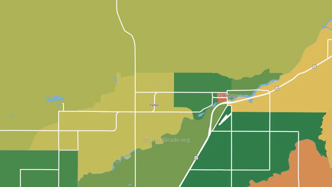 Parker, ID Map of Theft Rates