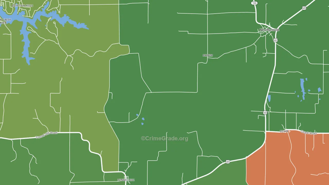 Parker, IL Map of Theft Rates