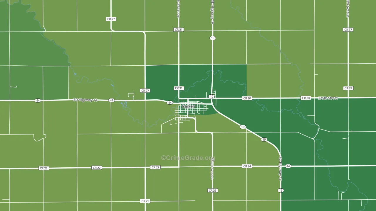 Parker, SD Map of Theft Rates