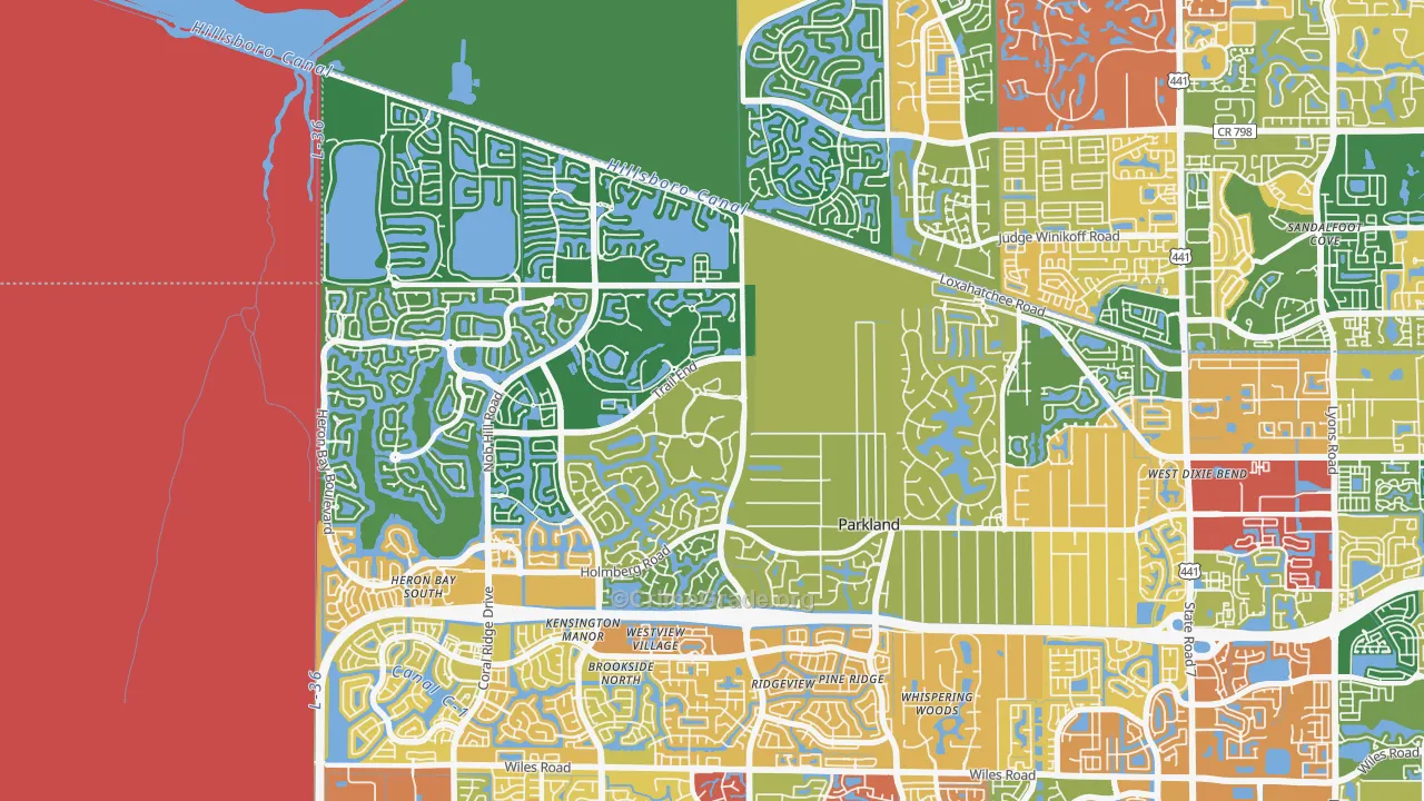 Parkland, FL Map of Theft Rates