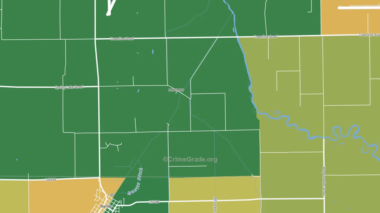 Parkland, IL Map of Theft Rates