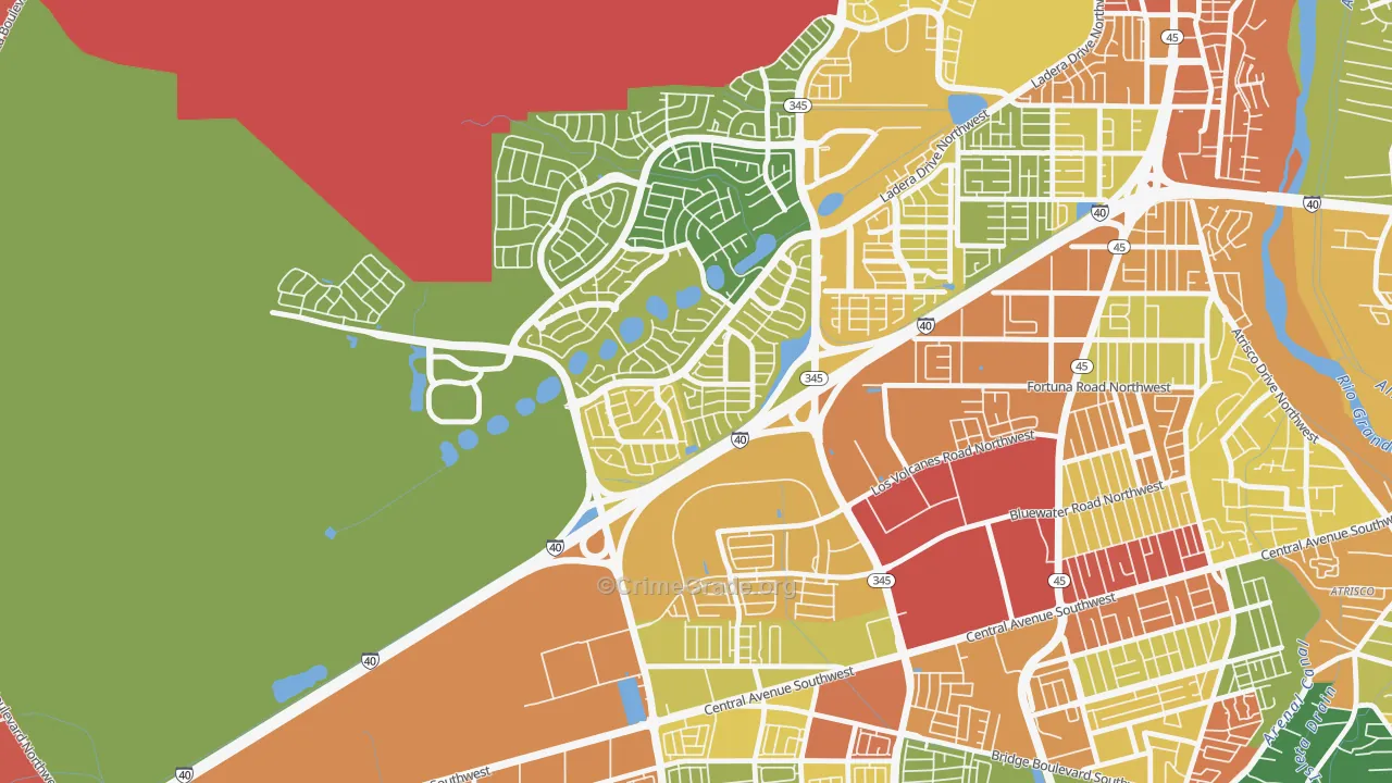 Parkway, Albuquerque, NM Map of Theft Rates