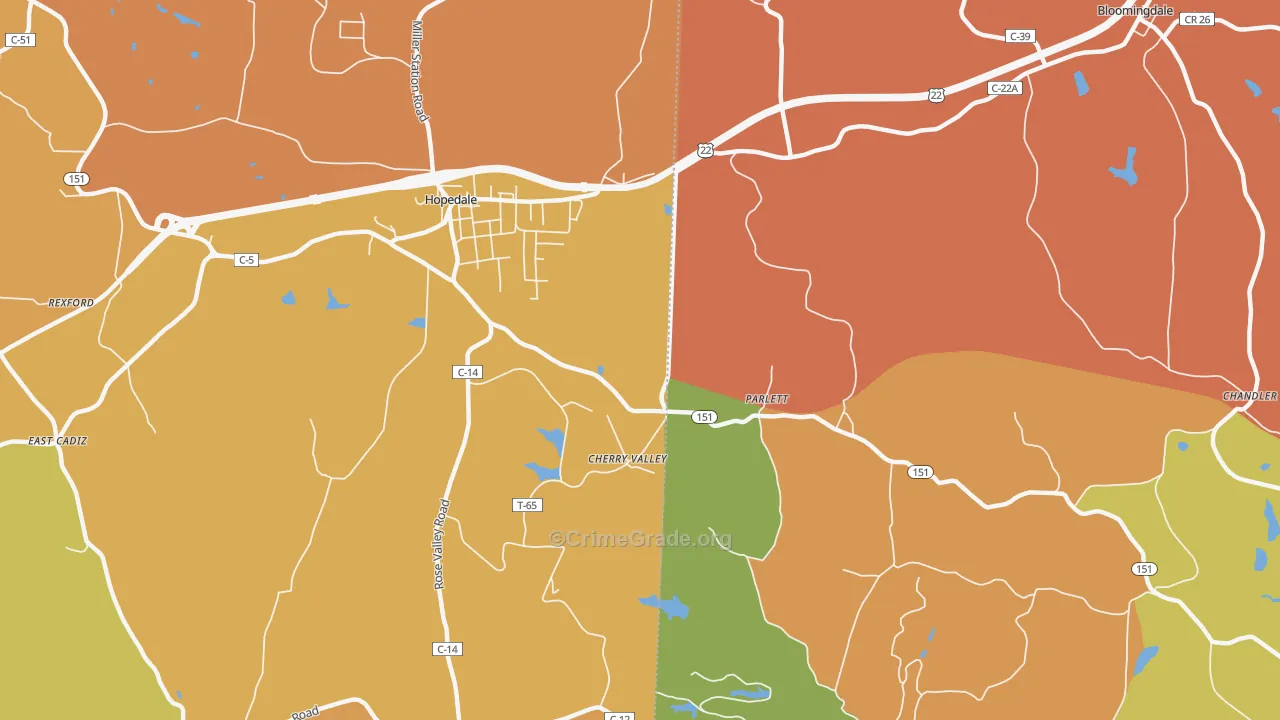 Parlett, OH Map of Theft Rates