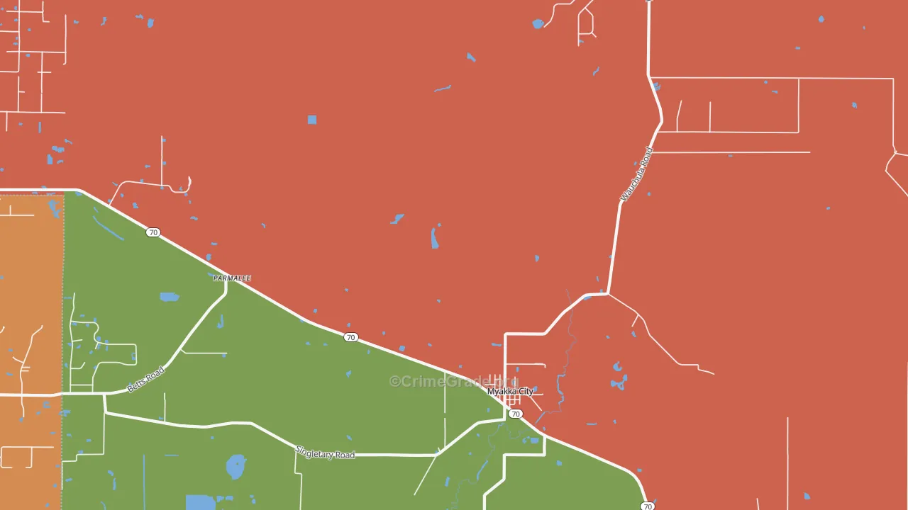 Parmalee, FL Map of Theft Rates
