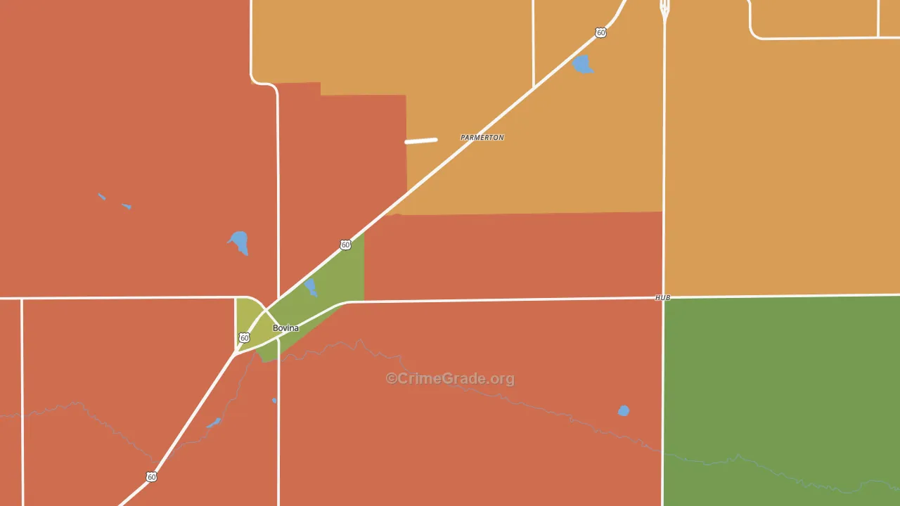 Parmer County, TX Map of Theft Rates