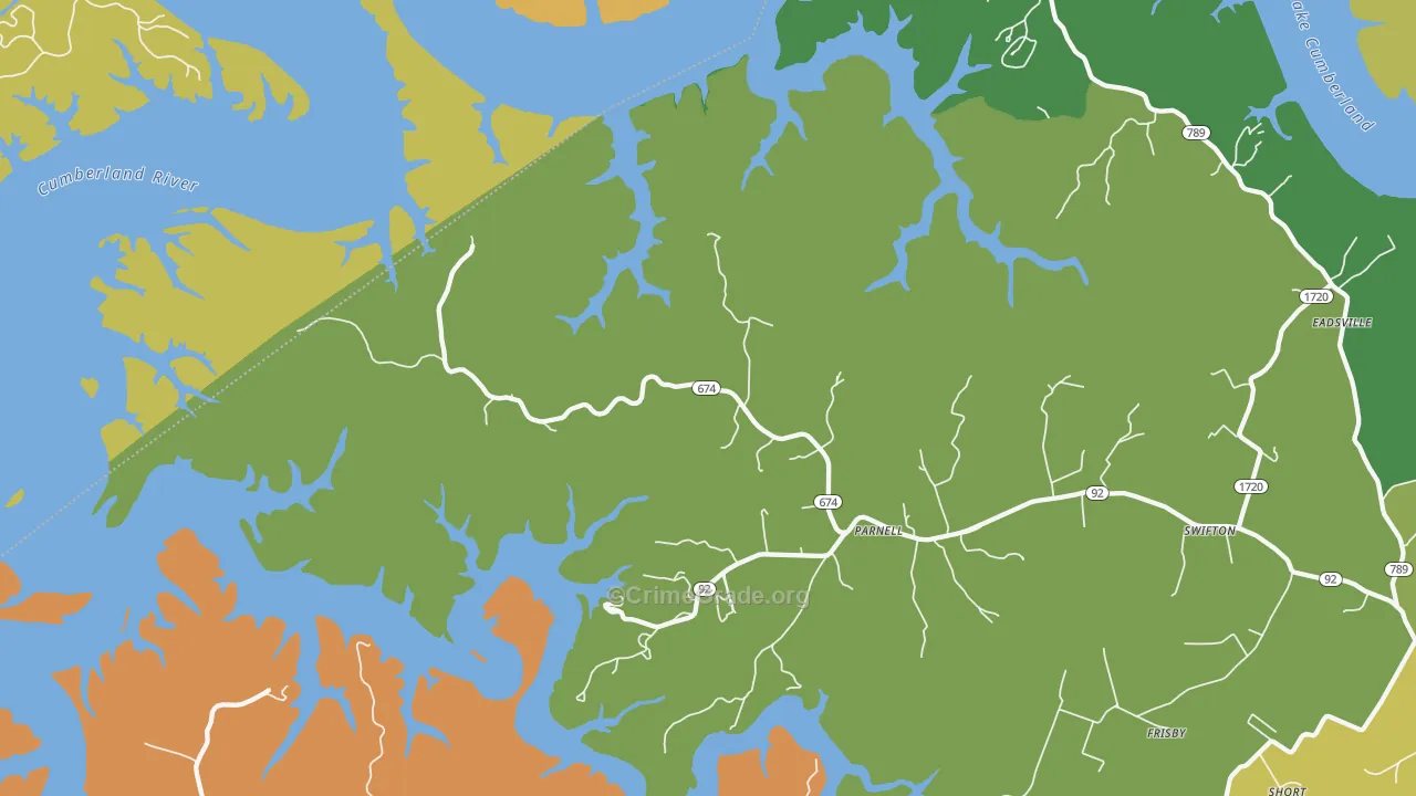 Parnell, KY Map of Theft Rates