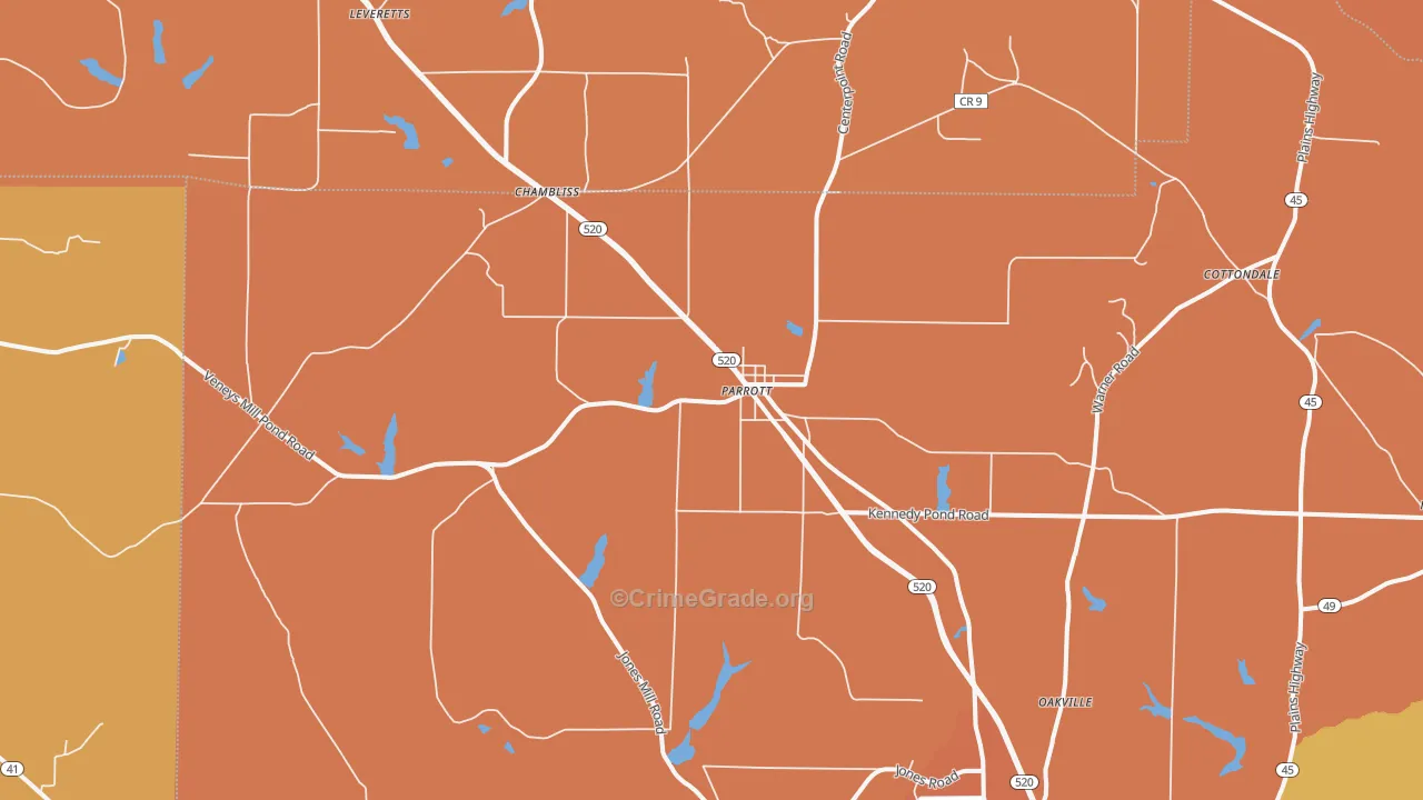 Parrott, GA Map of Theft Rates