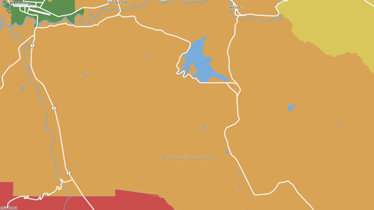 Parshall, CO Map of Theft Rates