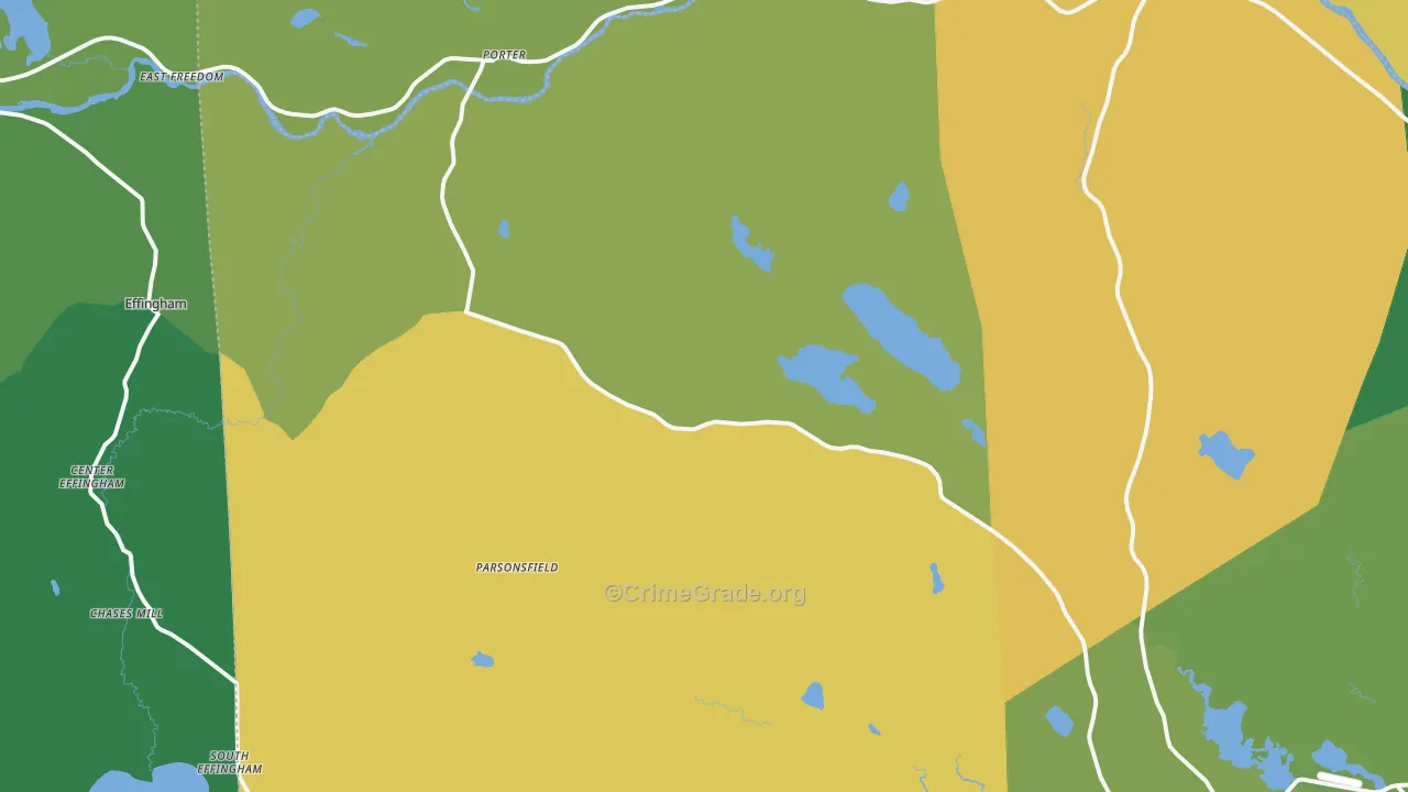 Parsonsfield, ME Map of Theft Rates