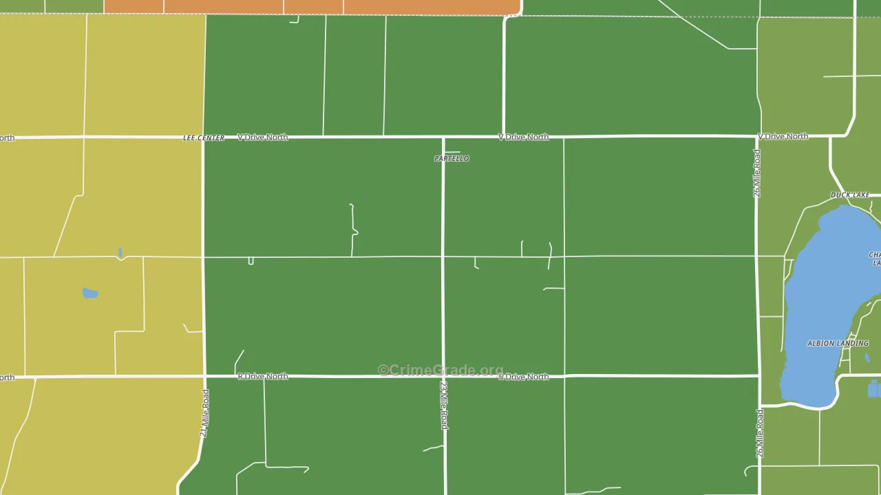 Partello, MI Map of Theft Rates