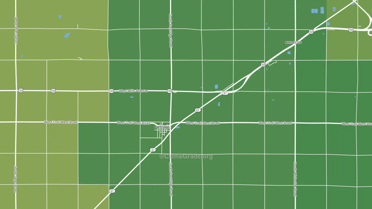 Partridge, KS Map of Theft Rates