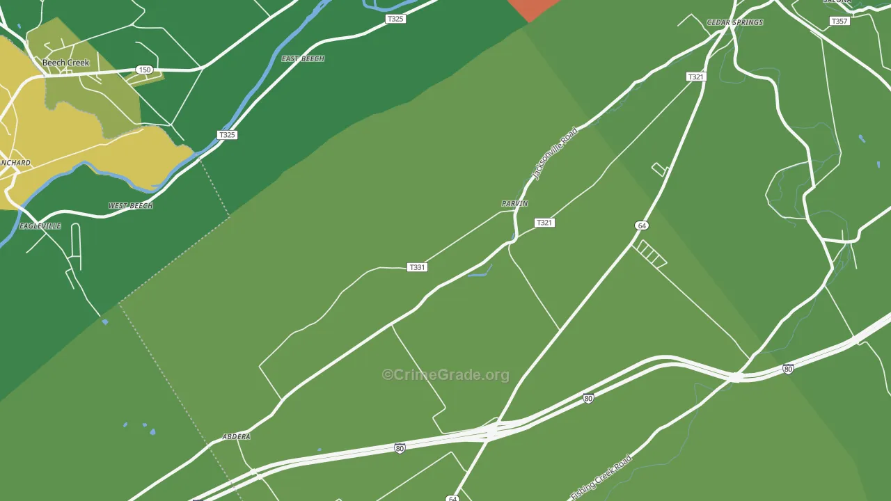 Parvin, PA Map of Theft Rates