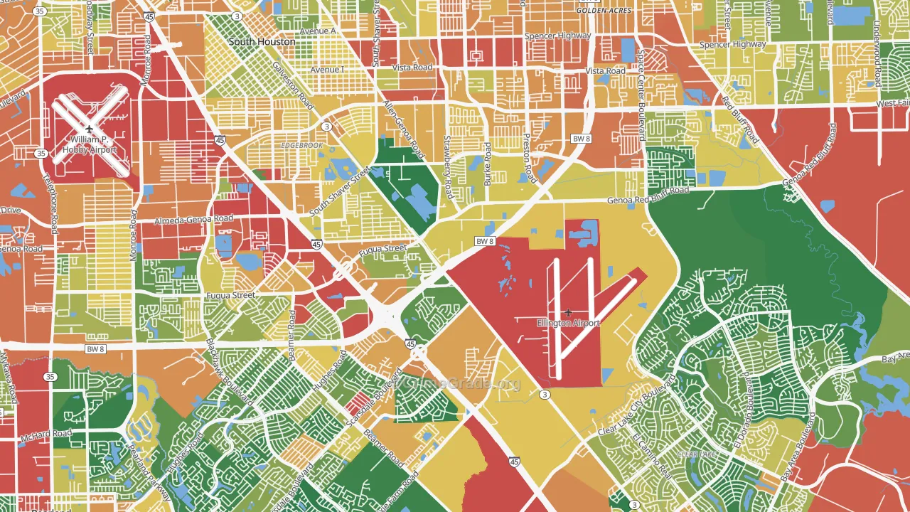Pasadina, Houston, TX Map of Theft Rates